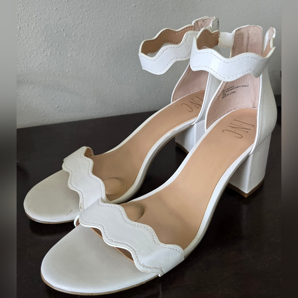Elegant White Heeled Sandals